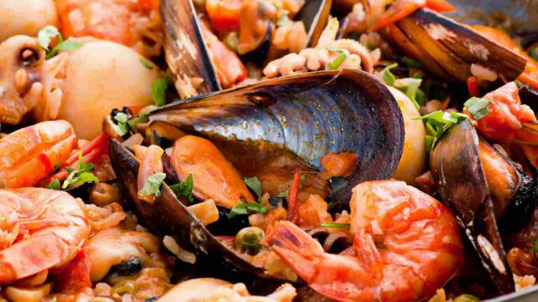 paella cozze e gamberi