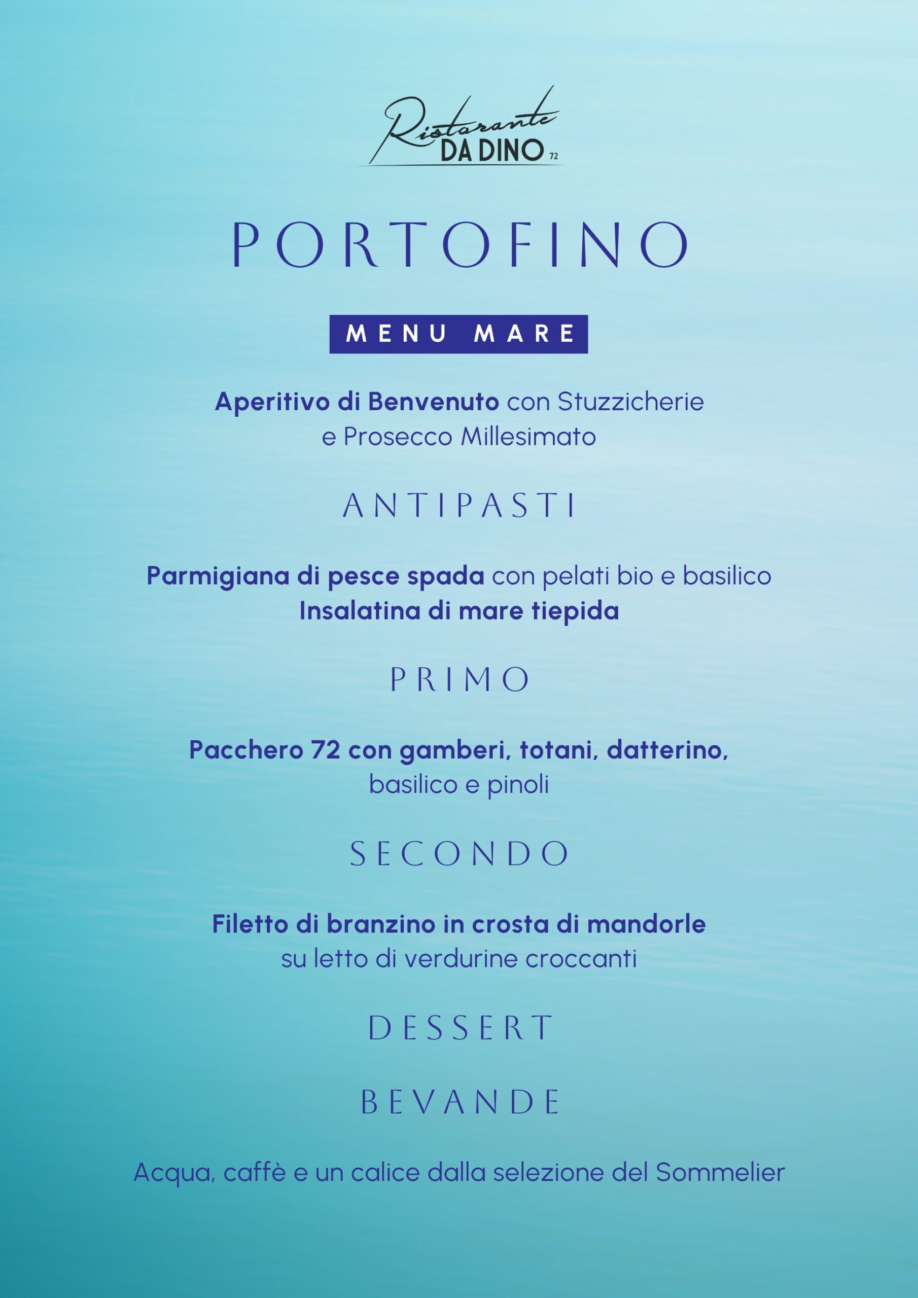 menu - degustazione mare - torino - ristorante da dino