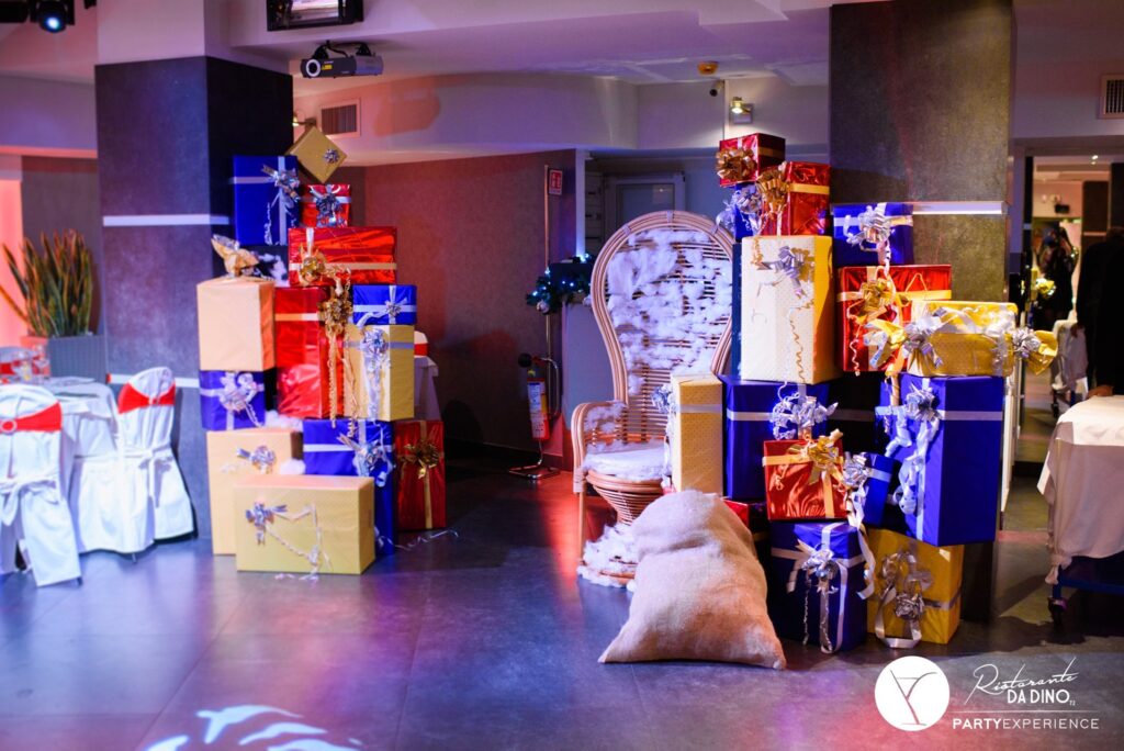 allestimento sala party experience natale per babbo natale